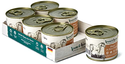 Venandi Animal - Pienso Premium para Gatos - Caballo como monoproteína - Completamente Libre de Cereales - 6 x 200 g