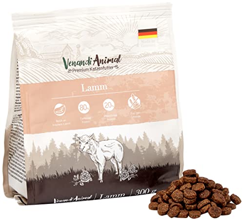 Venandi Animal - pienso seco para Gatos - Cordero como pienso seco - Completamente Libre de Cereales - 300 g