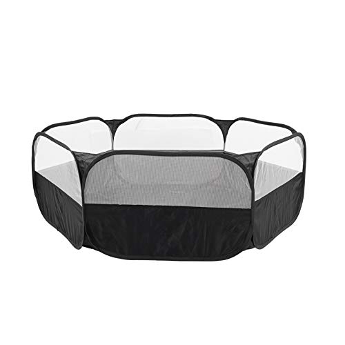 Venta Loca Cerca de Juego de Animales pequeños de diseño Mejorado, Parque para Perros Plegable, Tela para(Small Pet Fence with Cover and Side Cloth-Black)