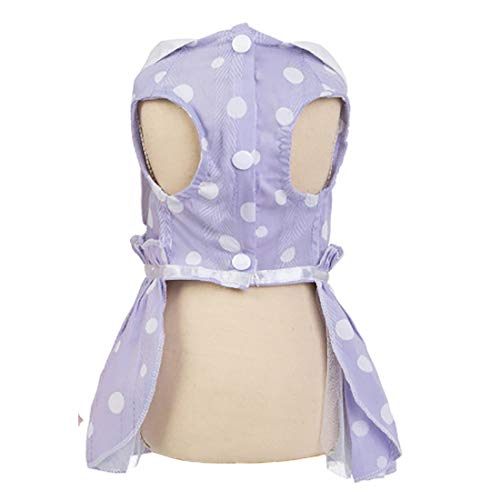 Vestido de Perro Falda Ropa para Perros Vestidos de Princesa Falda de Tutú Vestido de Algodón Vestido de Lazo de Lujo para Perros Pequeños (M,Morado)