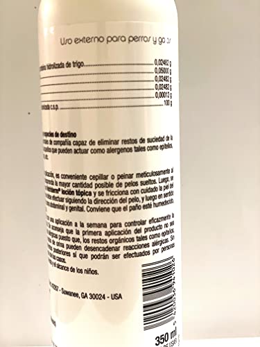 Vetriderm Locion Topica 350 ml. para Reducir los Casos de alergia a Las Mascotas