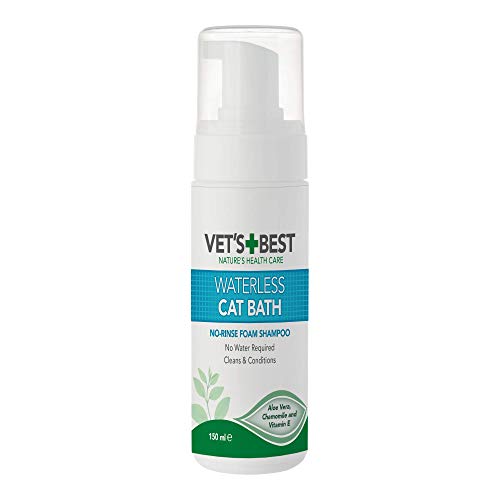 Vet's Best Baño de Gato Natural sin Agua | Champú seco sin Agua Sin Enjuague para Gatos, 150ml