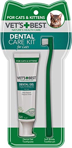 Vet's Best Pasta de Dientes para Gatos, Limpieza de Dientes y Kit de Gel de Cuidado Dental de Respiración Fresca 140 g