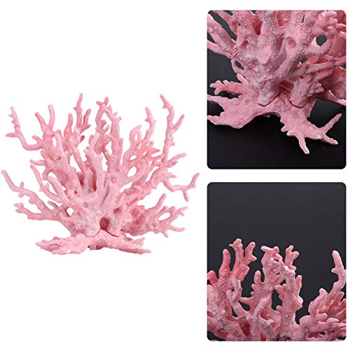 ViaGasaFamido Coral Artificial de Acuario, Adorno de Coral de Acuario Artificial, decoración de Plantas de simulación de Coral de plástico, pecera, decoración Artificial de Acuario(Rosado S)