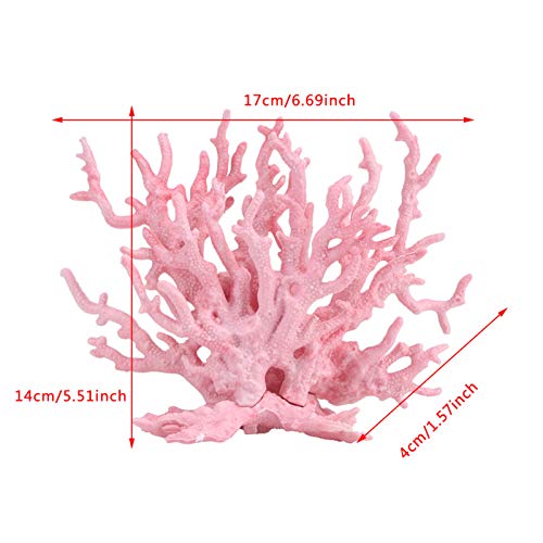 ViaGasaFamido Coral Artificial de Acuario, Adorno de Coral de Acuario Artificial, decoración de Plantas de simulación de Coral de plástico, pecera, decoración Artificial de Acuario(Rosado S)