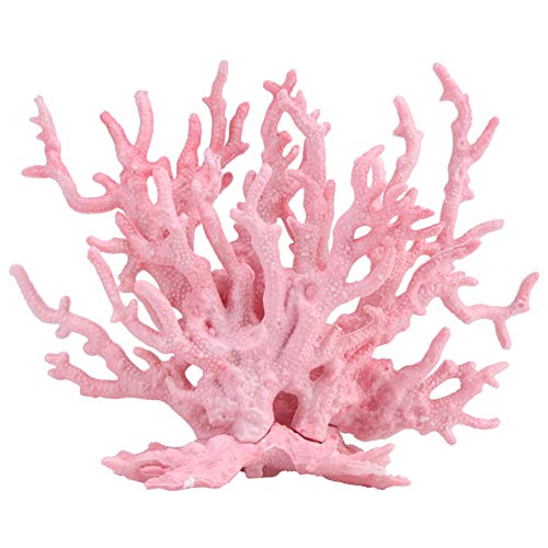 ViaGasaFamido Coral Artificial de Acuario, Adorno de Coral de Acuario Artificial, decoración de Plantas de simulación de Coral de plástico, pecera, decoración Artificial de Acuario(Rosado S)