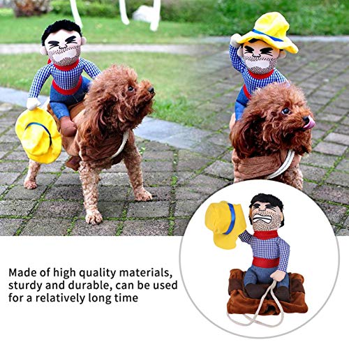 ViaGasaFamido Disfraz de Vaquero para Perro, Estilo de Jinete Vaquero Disfraz de Perro Divertido Caballero Ropa de Montar Ropa de Cosplay para Fiesta de Disfraces Juego de Roles Carnaval Cosplay(S)