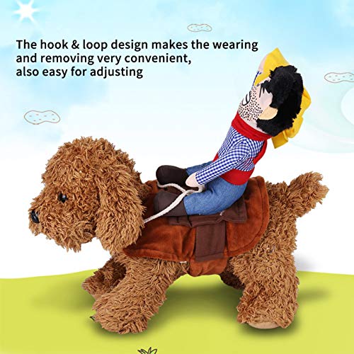 ViaGasaFamido Disfraz de Vaquero para Perro, Estilo de Jinete Vaquero Disfraz de Perro Divertido Caballero Ropa de Montar Ropa de Cosplay para Fiesta de Disfraces Juego de Roles Carnaval Cosplay(S)