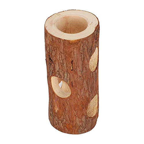 ViaGasaFamido Túnel de hámster, Tubo de Ejercicio de Madera Natural Túnel de hámster Juguete para Masticar Pequeño árbol para Mascotas Agujero Escondite Jugar Descanso Tubo de Ejercicio Accesorio(S)