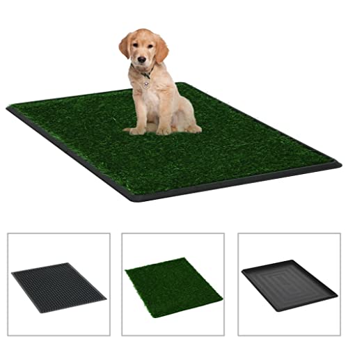 vidaXL 2X Inodoro Perros Bandeja Sanitaria Mascota Alfombra Entrenamiento Baño Perro Gato Césped Artificial Rejilla Extraíble Lavable Verde 76x51x3 cm