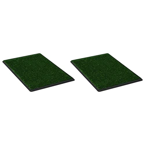 vidaXL 2X Inodoro Perros Bandeja Sanitaria Mascota Alfombra Entrenamiento Baño Perro Gato Césped Artificial Rejilla Extraíble Lavable Verde 76x51x3 cm