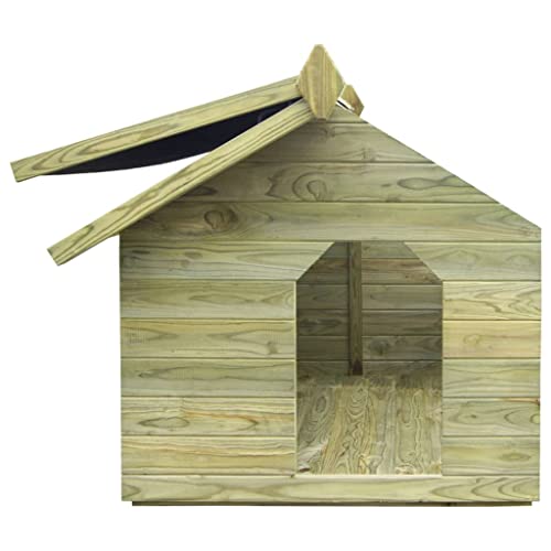 vidaXL Casas para Perros Madera Pino Impregnada Verde Jardín Patio Mascota