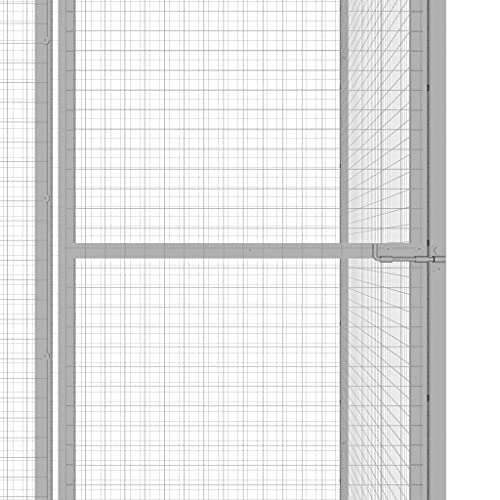 vidaXL Jaula para Gatos Mascotas Perros Cachorro Exterior Jardín Patio Terraza Animales al Aire Libre Casas Acero Galvanizado 3x1,5x2,5 m