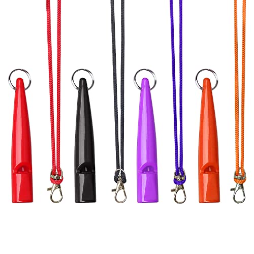 VIKSAUN 4 Piezas Silbato para Perros con Cordón Silbatos Profesionales Frecuencia Estandarizada Material Robusto para Antiladridos y Adiestramiento de Perros Fuerte y de Gran Alcance (4 Piezas)