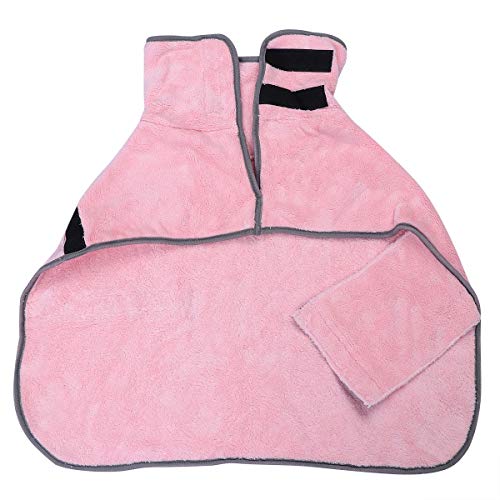 VILLCASE Albornoz para mascotas, bata de baño para perro, súper absorbente, lujosa, toalla de secado para mascotas, suministros para mascotas pequeños, medianos y grandes