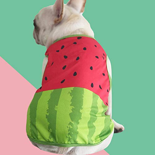 VILLCASE Chaleco de Verano para Mascotas de Patrón de Sandía Camiseta Adorable Mascota Ropa de Enfriamiento de Escocia Camiseta de Perrito Perro Chaleco para Perros Pequeños XL