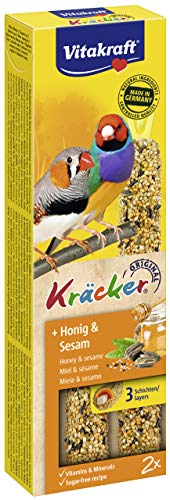 Vitakraft - Barritas Kräcker para Canarios, Variedad Miel y Sésamo - 2 uds x 54 g