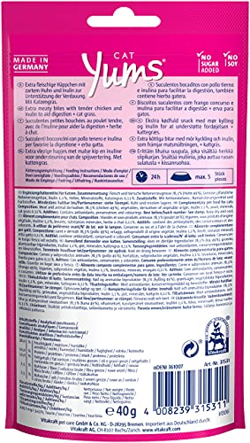 Vitakraft - Cat YUMS, Snack Jugoso para Gatos con Pollo y Hierba Gatera - 40 g