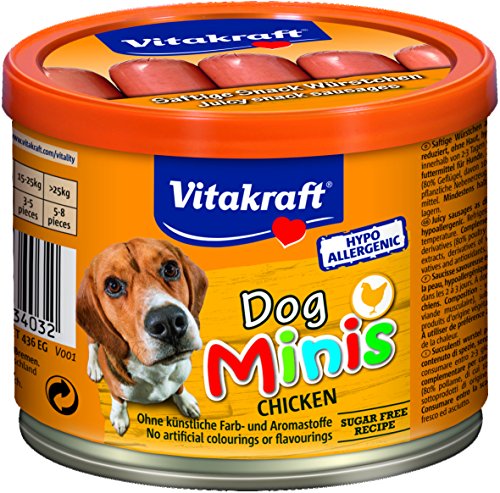 Vitakraft Dog Minis Salchichas de pollo para perros, 120g