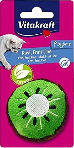 Vitakraft Kiwi - Juguete sonoro con Hierba para Gato