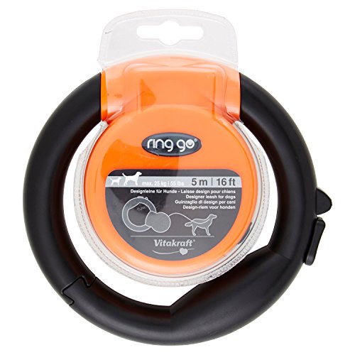 Vitakraft Ring Go - Correa retráctil para Perro, Color Naranja