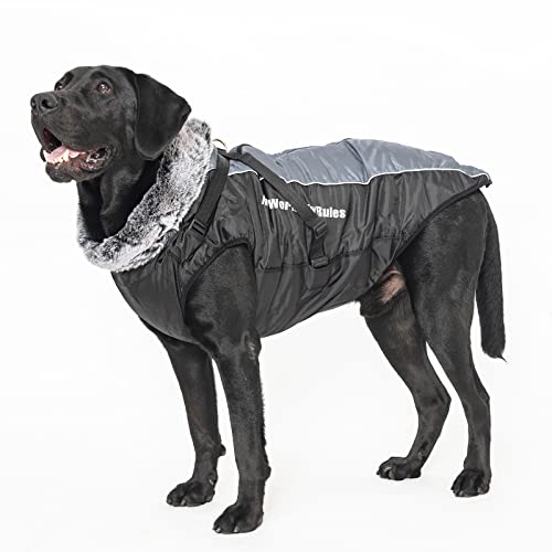 Vivi Bear Abrigo Perro De Invierno, Ropa Perros Impermeable, Chaleco Perro CáLida, Con Orificio Para El ArnéS, Reflectantes Seguras & Busto Ajustable Ropa Para Perros Medianos Y Grandes.