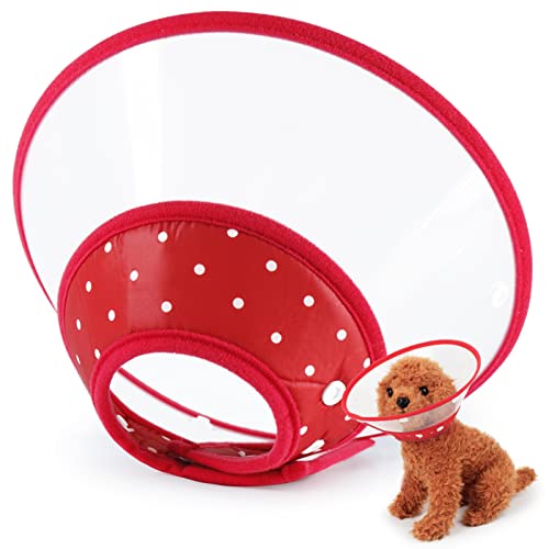 Vivifying Cono para mascotas, collar isabelino ligero ajustable de 6.7-9 pulgadas, para cachorros, perros pequeños y gatos (rojo)