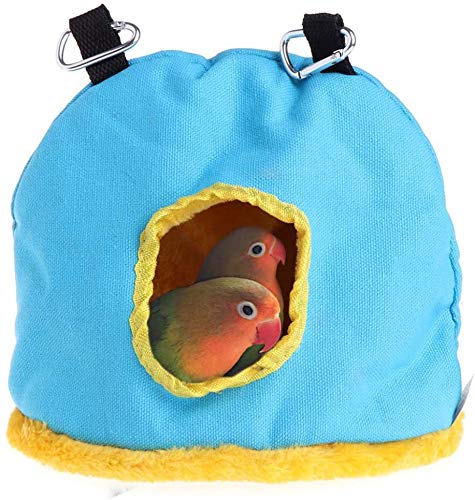 Voarge Nido Colgante para pájaros, Invierno cálido Nido de pájaro Jaula, Felpa de Invierno para Pájaros Casa de Peluche para Animales Pequeños, El tamaño del Color es Opcional (M, Verde)