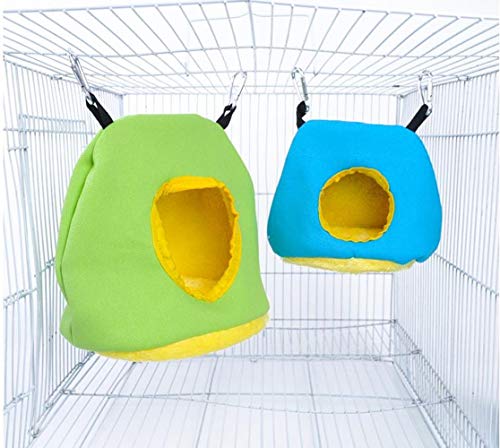 Voarge Nido Colgante para pájaros, Invierno cálido Nido de pájaro Jaula, Felpa de Invierno para Pájaros Casa de Peluche para Animales Pequeños, El tamaño del Color es Opcional (M, Verde)