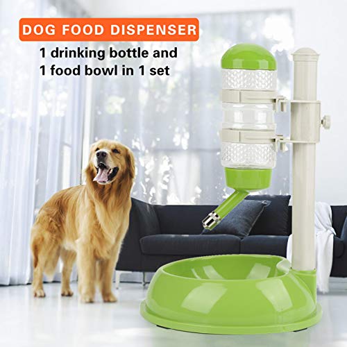 Voluxe Dispensador de Comida para Perros, comedero para bebederos no tóxico para Perros, Seguro ecológico para Mascotas, Gatos, Perros(Green)