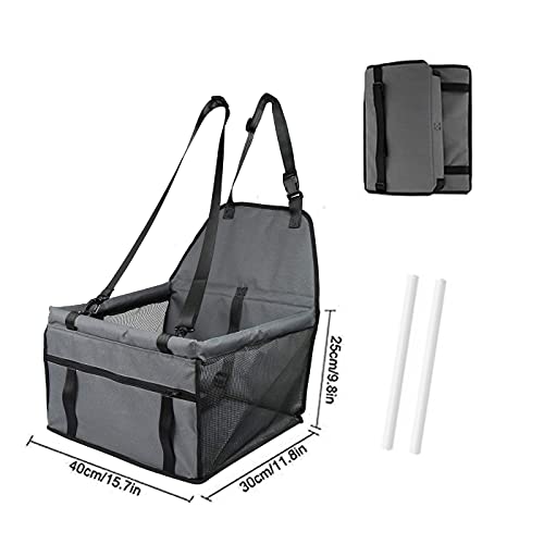 VORRINC Asiento Perro Coche,Asiento Coche Perro Lavable Para Perros de Tamaño Pequeño a Mediano,Impermeable/Plegable Protector Asiento Coche Perro con Placa de Refuerzo y Cinturón de Seguridad