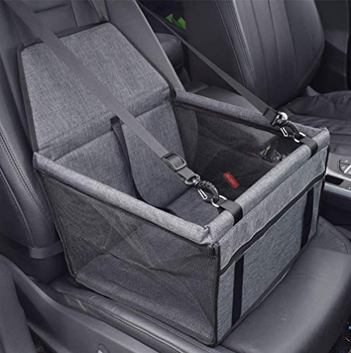 VORRINC Asiento Perro Coche,Asiento Coche Perro Lavable Para Perros de Tamaño Pequeño a Mediano,Impermeable/Plegable Protector Asiento Coche Perro con Placa de Refuerzo y Cinturón de Seguridad