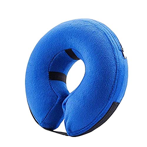 VOYAGO Protector de cuello inflable para perros, protección de cuello para mascotas, ajustable, cómodo cuello protector con cierre de velcro (M)