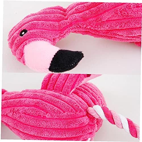 VusiElag Flamingo Peluche Peludo Peludo Peluche Juguete Juguetes de Perro Relleno Rojo Gritando Flamenco Suave para pequeños Perros Grandes Sonido Cachorro Juguete Peluche chirrido flamencos Mascotas