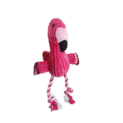 VusiElag Flamingo Peluche Peludo Peludo Peluche Juguete Juguetes de Perro Relleno Rojo Gritando Flamenco Suave para pequeños Perros Grandes Sonido Cachorro Juguete Peluche chirrido flamencos Mascotas