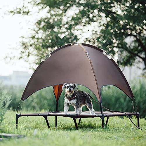 Wangfybd Cojín portátil para Cama de Perro Mascota Transpirable, Cuna elevada para Mascotas con Dosel, extraíble/Bloquear la luz Solar/Tela Oxford 210d, para Viajes en la Playa