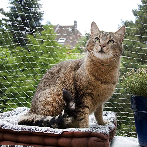 warmheart Cat Protection Net, Cat Safety Net para Balcones Y Ventanas, Cercas De Protección para Mascotas, Plastic Anti-Escape Net, con Ganchos/Cuerda De Sujeción (2-8M X 1.5-3M)