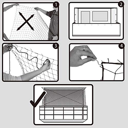 warmheart Cat Protection Net, Cat Safety Net para Balcones Y Ventanas, Cercas De Protección para Mascotas, Plastic Anti-Escape Net, con Ganchos/Cuerda De Sujeción (2-8M X 1.5-3M)