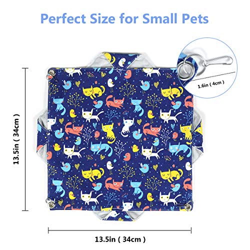 WBYJ Hamaca para Mascotas Pequeños, Cama Colgante de Doble Capa para Colgar, Hamaca de Jaula para Mascotas Suave y Cómoda, Hamaca para Hámster, Chinchilla, Hurón, Ardilla (34×34 cm)