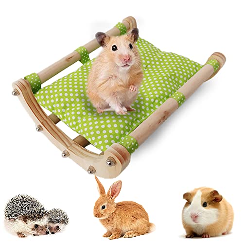 WDDA Cama de Hámster, Cama de Madera para Hámster, Marco de Madera Cama para Mascotas, Hámster Hamaca de Madera, Cama de Chinchilla, para Erizo, Ratón, Rata, hámster, Conejo, Conejillo de Indias