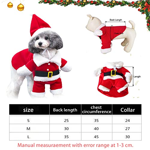 WELLXUNK® Disfraz de Papá Noel de Pet, Disfraz de Navidad para Mascotas, Disfraz de Navidad para Perros Lindo Santa Claus Ropa de Fiesta año Nuevo Divertido Disfraz para Fiestas de Mascotas (L)