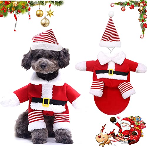 WELLXUNK® Disfraz de Papá Noel de Pet, Disfraz de Navidad para Mascotas, Disfraz de Navidad para Perros Lindo Santa Claus Ropa de Fiesta año Nuevo Divertido Disfraz para Fiestas de Mascotas (XL)