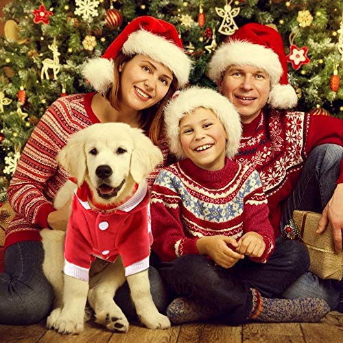 WELLXUNK® Navidad Ropa para Perros, Sudadera con Capucha para Perro Gato, Navidad Ropa para Mascotas, Navidad Mascotas Sudaderas con Capucha, Cálido Disfraz De Invierno para Cachorros Y Gatito (M)