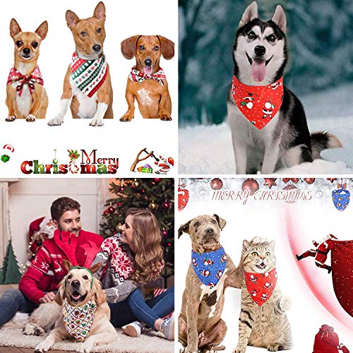 WELLXUNK Pañuelo Perro 4 Pack Pañuelos para Perros,Pañuelo de Mascotas,Pañuelos de Navidad para Perro,Baberos para Mascotas para Perros Pequeños Medianos Grandes Mascotas