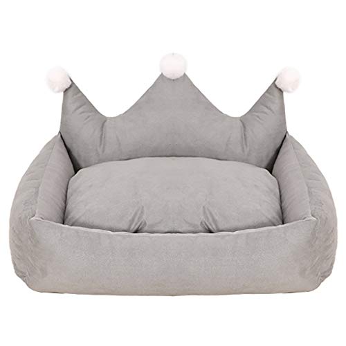 WFS Cama del Animal doméstico del Perro del Gato Doghole caseta de Perro Couch cajón Pequeña Mediana Felpa mullida Nido Sofá Cojín Lavable a máquina sueño Profundo (Color : Gray, tamaño : S)