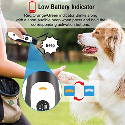 WholeFire Dispositivo antiladridos ultrasónico para perros, recargable por USB, portátil, control de barras, antiaparejos, con 3 modos para interior y exterior