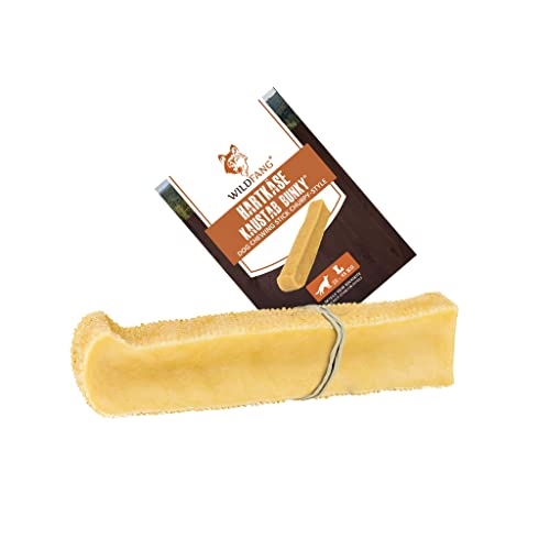 Wildfang® Palo para masticar de queso duro para su perro I Juguete de perro - hueso de queso para masticar - cuidado dental & entrenamiento muscular de la mandíbula I Hueso duradero & natural