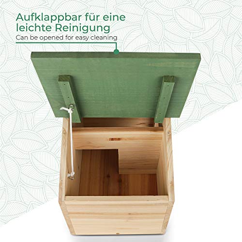 WILDLIFE FRIEND | Casa para erizos con suelo de madera y techo de sillín, para invierno, para el jardín, un refugio para erizos resistente a la intemperie durante todo el año