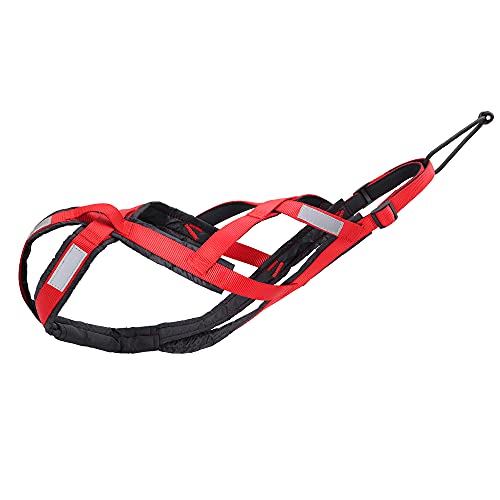 WLMT Perro Trineo arnés Mascota Peso tracción Trineo arnés mushing x arnés Trasero para Perros Grandes Husky canicross Skijoring scootingering Correa para Mascotas (Color : Red, tamaño : Large)