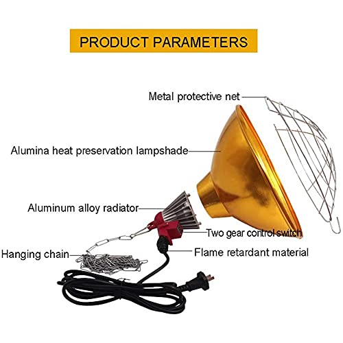 WOERD Bombilla De Calor para Cachorros, Lámpara De Calefacción De Infrarrojo, E27 Lámpara De Calentamiento para Mascota Pollo Ganado Pollitos Herramienta Granja De Cerdos Calentador